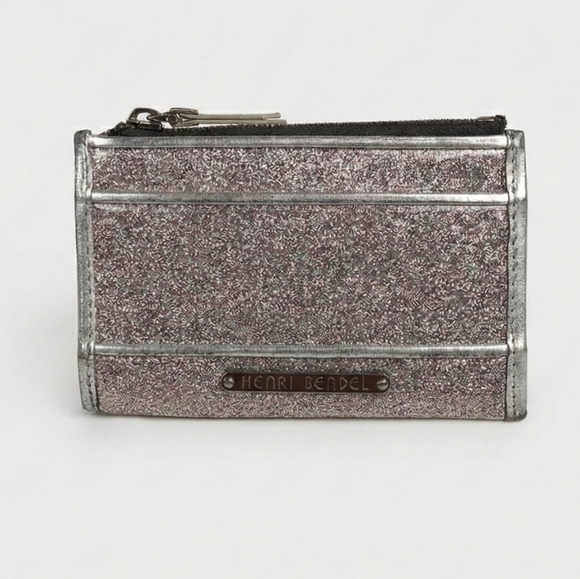 henri bendel Handbags - Henri Bendel Silver Glitter Coin and Card Wallet